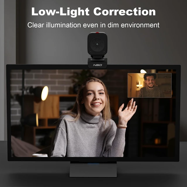 Alt view image 7 of 7 - NBD 2K Webcam for PC & Laptop, Autofocus Computer Camera with Remote Control, 2 AI-Noise Canceling Microphones, Stereo Mics, Adjustable Field of View, Low-Light Correction, Built-in Privacy Cover W100