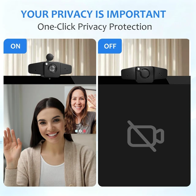 Alt view image 3 of 7 - POHO 4K Webcam for PC, PDAF Autofocus, 75° FOV, Anodized Aluminum Alloy | Auto Light Correction, Dual Noise-Canceling Mics, Built-in Privacy Cover, for Zoom, Teams, Google Meet, Gaming, Conference