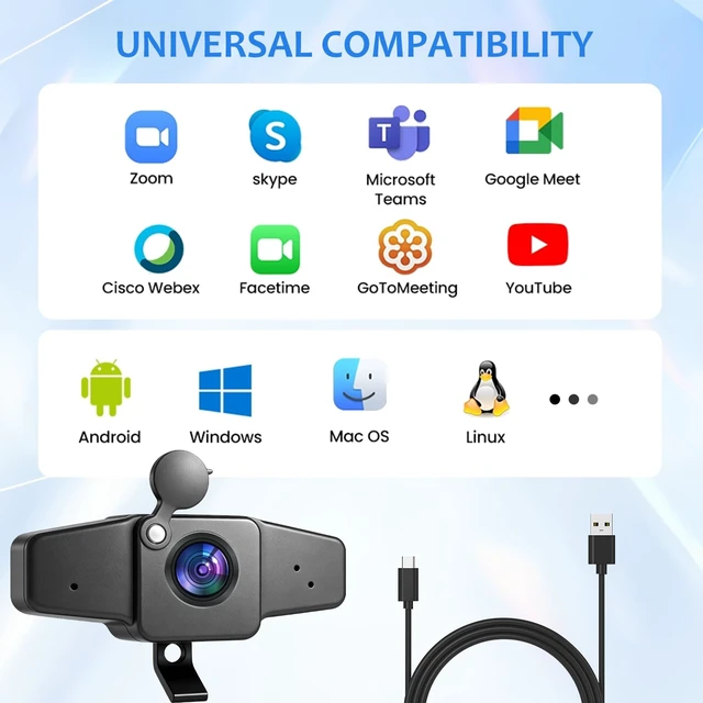 Alt view image 6 of 7 - POHO 4K Webcam for PC, PDAF Autofocus, 75° FOV, Anodized Aluminum Alloy | Auto Light Correction, Dual Noise-Canceling Mics, Built-in Privacy Cover, for Zoom, Teams, Google Meet, Gaming, Conference