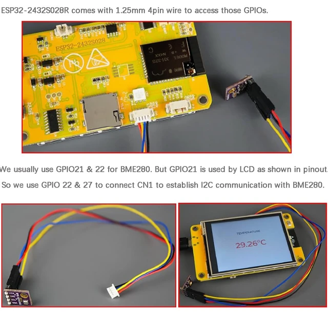Alt view image 4 of 6 - DIYmalls 2.8 inch ESP32-2432S028R Yellow Display Touchscreen TFT LCD CYD | (Pack of 2) DIYmalls 2.8 inch ESP32-2432S028R ESP32 Yellow Display Resistive Touchscreen TFT LCD Module CYD Development Board