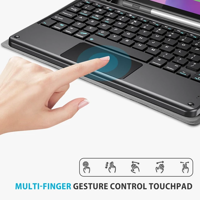 Alt view image 3 of 7 - ProCase Touchpad Keyboard Case for Lenovo Idea Tab Plus / K12 12.1", Black | Detachable Wireless Type-C Charging Keyboard Folio Cover with Pencil Holder for 12.1" Lenovo Idea Tab Plus / K12