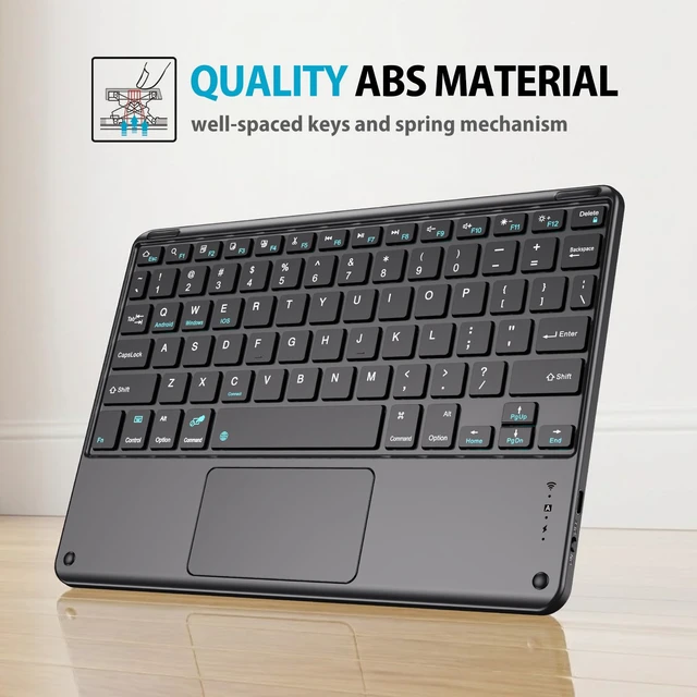 Alt view image 6 of 7 - ProCase Touchpad Keyboard Case for Lenovo Idea Tab Plus / K12 12.1", Black | Detachable Wireless Type-C Charging Keyboard Folio Cover with Pencil Holder for 12.1" Lenovo Idea Tab Plus / K12