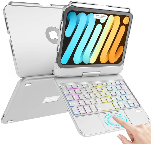 Main image of TaIYanG iPad mini Keyboard Case for 8.3 Inch Mini 6/7, 360° Rotatable | For iPad Mini 7 Keyboard Case A17 Pro & Mini 6, Multi-Touch Trackpad, 7-Color Backlit, for Home, Office, School, Grey