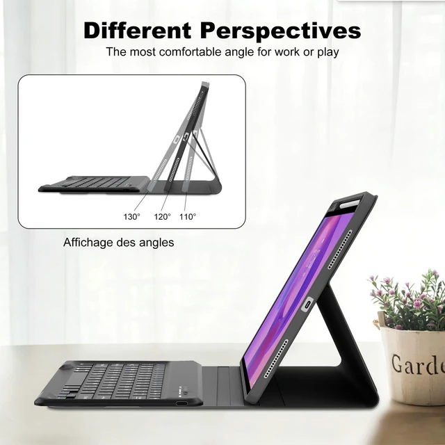 Alt view image 4 of 7 - for Lenovo Idea Tab Pro Case with Keyboard 12.7 inch 2025 TB373FU/TB375FC | Magnetic Detachable Wireless Bluetooth Keyboard, Adjustable Kickstand, Folio PU Leather Case, Pencil Holder, Auto Sleep/Wake