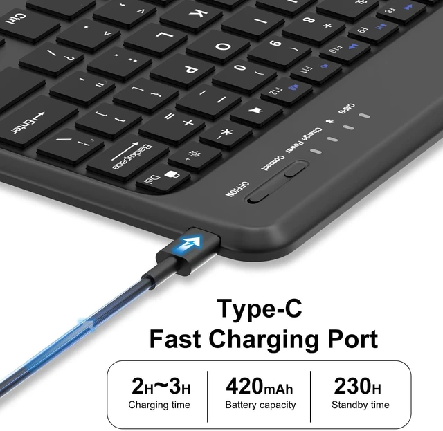 Alt view image 6 of 7 - for Lenovo Idea Tab Pro Case with Keyboard 12.7 inch 2025 TB373FU/TB375FC | Magnetic Detachable Wireless Bluetooth Keyboard, Adjustable Kickstand, Folio PU Leather Case, Pencil Holder, Auto Sleep/Wake