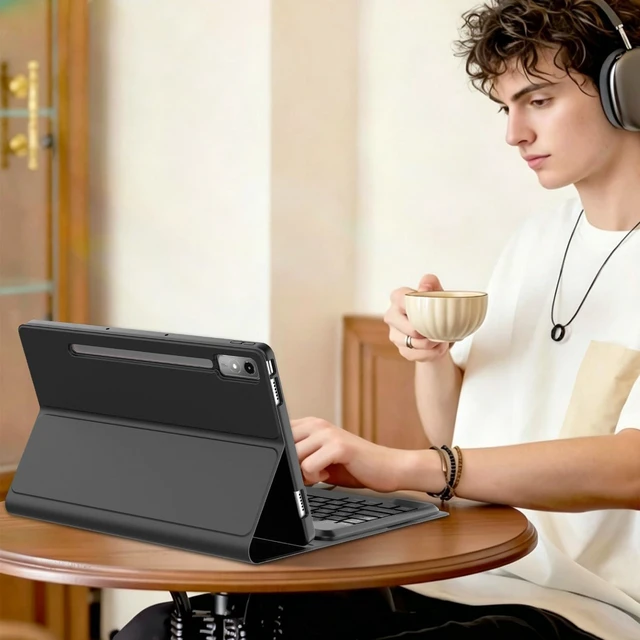 Alt view image 7 of 7 - for Lenovo Idea Tab Pro Case with Keyboard 12.7 inch 2025 TB373FU/TB375FC | Magnetic Detachable Wireless Bluetooth Keyboard, Adjustable Kickstand, Folio PU Leather Case, Pencil Holder, Auto Sleep/Wake