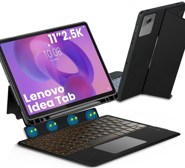 Main image of Backlit Touchpad Keyboard Case for Lenovo Idea Tab 11'' 2025/ Tab M11 2024, 7 Colors Backlight Keyboard with Multi-Angle Kickstand Detachable Magnetic Cover Case for Lenovo Idea Tab 11 Inch