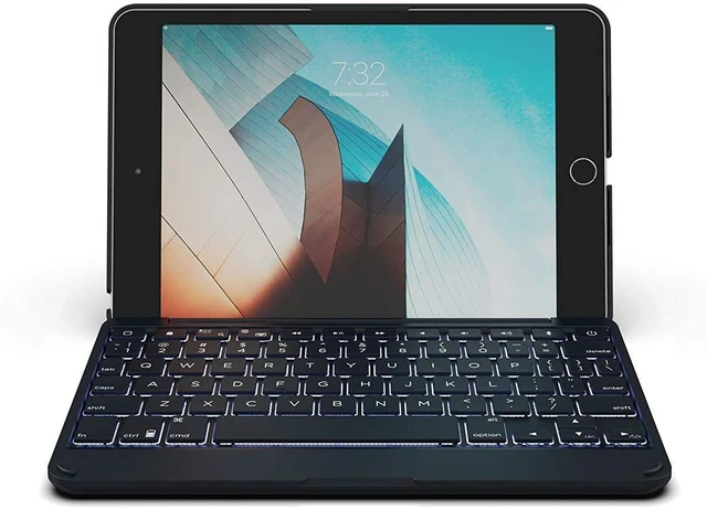 Main image of ZAGG Folio - Bluetooth Tablet Keyboard - Backlit with 7 Colors - Made for Apple iPad mini 5 (7.9") - Charcoal