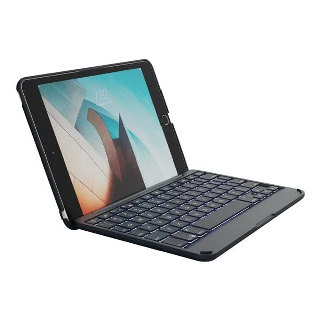 Alt view image 4 of 4 - ZAGG Folio - Bluetooth Tablet Keyboard - Backlit with 7 Colors - Made for Apple iPad mini 5 (7.9") - Charcoal
