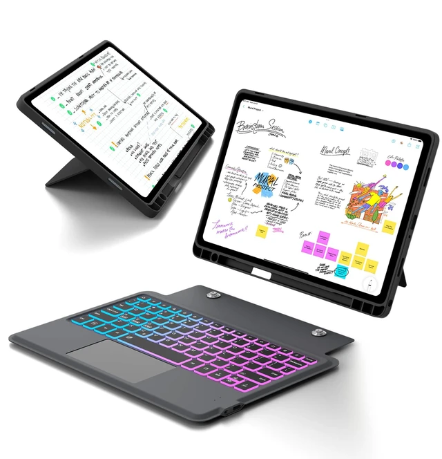 Main image of for Galaxy Tab A9+ 11 inch Case with Keyboard - Rainbow Backlit Detachable Tablet Keyboard Cover with Touchpad - Auto Wake-up/Sleep Keyboard Case with Pen Holder for Samsung Galaxy Tab A9 Plus 5G 2023