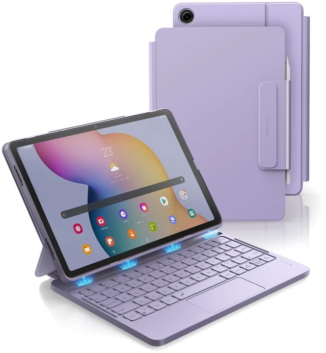 Main image of Dexnor for Samsung Galaxy Tab A9+ Plus Case with Keyboard Ultra-Light | Ultra-portable, Magnetic Folio, Multi-Touch Trackpad, Backlit, Stylus Holder, for 11" Galaxy Tab A9+ Plus 2023, Purple