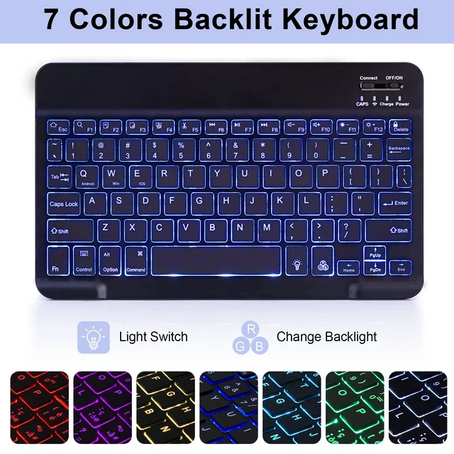 Alt view image 5 of 7 - LAMA Backlit Keyboard Case for Samsung Galaxy S6 Lite 10.4" 2024/2022/2020 Case with Keyboard, Detachable Thin Case with S Pen Holder for S6 Lite 10.4" (SM-P610/P613/P615/P619/P620/P625/P627), Black