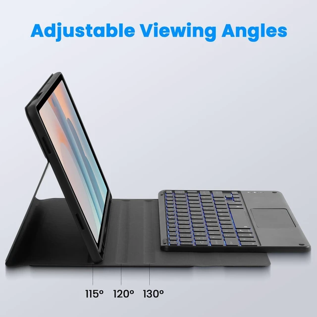 Alt view image 7 of 7 - LAMA Compatible for 11 Inch Tab A9 Plus 2023/ Tab A11 Plus 2025 Case with Keyboard, 7 Colors Backlit Keyboard Case with Touchpad for Tab A9 +/ A11+, Slim Cover, Smart Trackpad, S Pen Holder, Matt BK