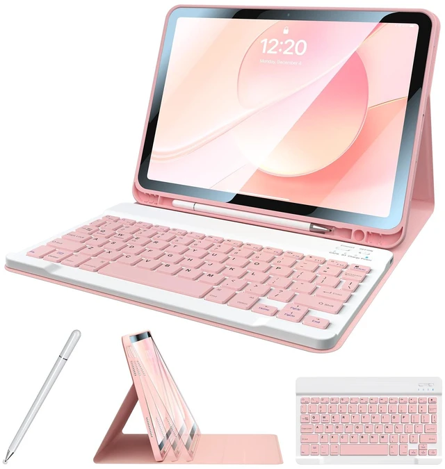 Main image of Kiloob for iPad 11th 10th Generation Case withKeyboard and Stylus Pen | Detachable magnetic Bluetooth keyboard, three adjustable angles, easy to clean, honeycomb heat dissipation design