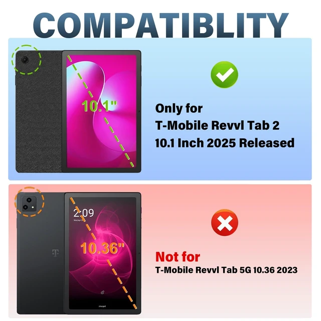 Alt view image 2 of 7 - HSIAOZ Backlit Keyboard Case for T-Mobile REVVL Tab 2 10.1 Inch (2025), Rainbow Backlight Detachable Wireless Keyboard with PU Leather Folio Case for 10.1 T-Mobile Revvl Tab 2 5G