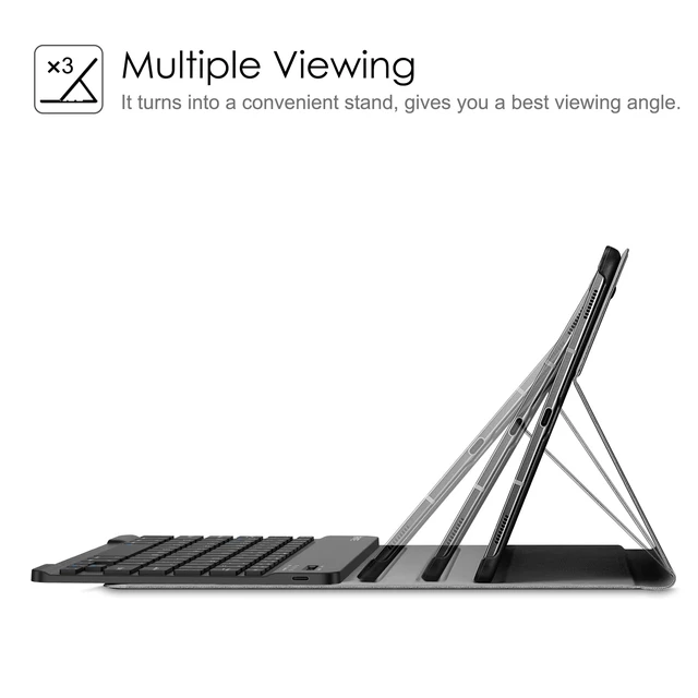 Alt view image 4 of 7 - FINTIE Keyboard Case for Samsung Galaxy Tab S6 10.5 in 2019, Black | Multiple Viewing Angles, Detachable Bluetooth Keyboard, Rechargeable Type-C Charging, Dual Protection, Laptop-Style Typing