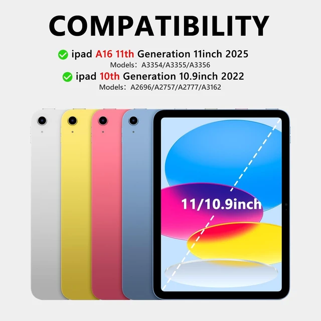 Alt view image 2 of 7 - BQSS for iPad (A16) 11th/10th Generation Case with Keyboard, Gray | Detachable Bluetooth Keyboard Case with Pencil Holder for iPad 11-inch (A16) 2025 10th Gen 10.9 Inch 2022, Auto Wake/Sleep