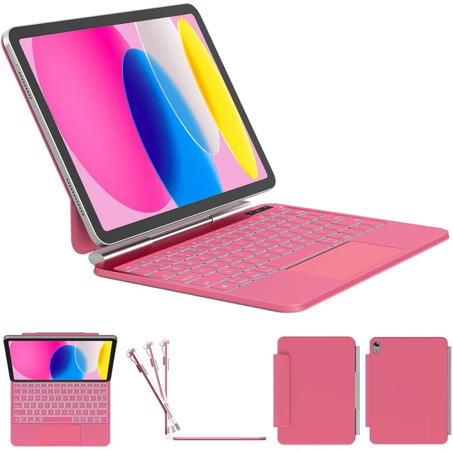 Main image of ZYNTHRALIX for iPad 11th (A16) / 10th Gen Keyboard Case, Full-Area Trackpad | 11-Color Backlit, Smart Trackpad & Pencil Buckle, Upgraded Magic-Style Keyboard for iPad 11th/10th 10.9", Hot Pink