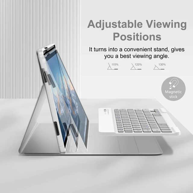 Alt view image 4 of 7 - MMK
for
Samsung
Galaxy
Tab
A11+/A9+
Plus
Case
with
Keyboard
(Gray,
11
inch) | Wireless Magnetic Detachable Folio Keyboard Cover with Pencil Holder, for Tab A9+/A11+ Plus 11 inch