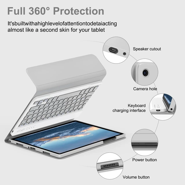 Alt view image 5 of 7 - MMK
for
Samsung
Galaxy
Tab
A11+/A9+
Plus
Case
with
Keyboard
(Gray,
11
inch) | Wireless Magnetic Detachable Folio Keyboard Cover with Pencil Holder, for Tab A9+/A11+ Plus 11 inch