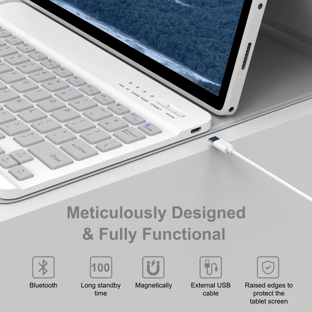 Alt view image 6 of 7 - MMK
for
Samsung
Galaxy
Tab
A11+/A9+
Plus
Case
with
Keyboard
(Gray,
11
inch) | Wireless Magnetic Detachable Folio Keyboard Cover with Pencil Holder, for Tab A9+/A11+ Plus 11 inch
