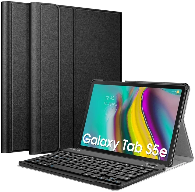 Main image of FINTIE Keyboard Case for Samsung Galaxy Tab S5e 10.5 in 2019, Black | Detachable Magnetic Keyboard, Type-C Fast Charge, 3-Angle Stand, PU Leather & PC Shell
