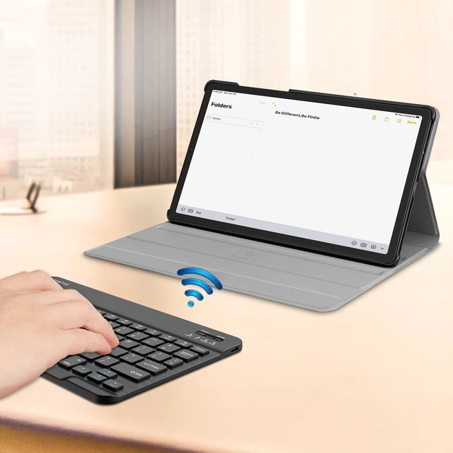 Alt view image 6 of 7 - FINTIE Keyboard Case for Samsung Galaxy Tab S5e 10.5 in 2019, Black | Detachable Magnetic Keyboard, Type-C Fast Charge, 3-Angle Stand, PU Leather & PC Shell
