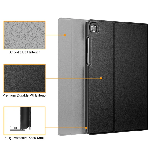 Alt view image 7 of 7 - FINTIE Keyboard Case for Samsung Galaxy Tab S5e 10.5 in 2019, Black | Detachable Magnetic Keyboard, Type-C Fast Charge, 3-Angle Stand, PU Leather & PC Shell