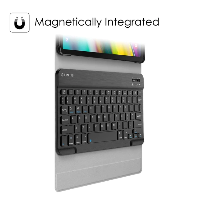 Alt view image 5 of 7 - FINTIE Keyboard Case for Samsung Galaxy Tab S5e 10.5 in 2019, Black | Detachable Magnetic Keyboard, Type-C Fast Charge, 3-Angle Stand, PU Leather & PC Shell