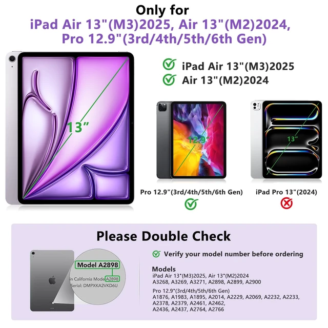 Alt view image 2 of 7 - TQQ for iPad Air 13 Inch (M4/M3/M2) & iPad Pro 12.9 inch Case Keyboard | 360° Rotatable, 7-Color Backlight, Multi-Touch Trackpad Protective Cover for iPad Pro 12.9 (6th/5th/4th/3rd) Gen, Purple