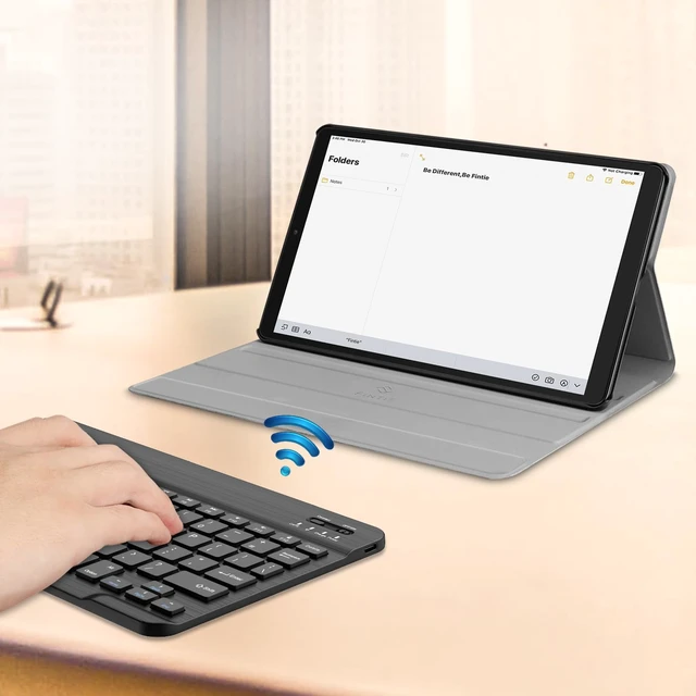 Alt view image 6 of 7 - FINTIE Keyboard Case for Galaxy Tab A 10.1 2019 SM-T510/T515/T517, Black | Slim Shell, Lightweight Stand Cover, Detachable Wireless Bluetooth Keyboard