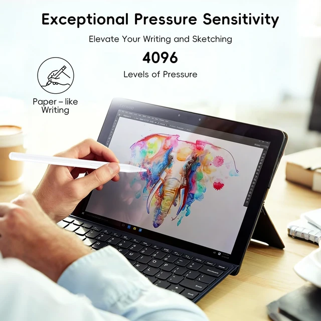 Alt view image 6 of 7 - Rechargeable MPP 2.0 Tilt Pen for HP/Surface/Kobo, 4096 Pressure & Magnetic | Two Side Button, Palm Rejection Stylus for Surface Pro 11-3 Laptop/Book/Go/Studio for Students Artists Drawing Note-Taking