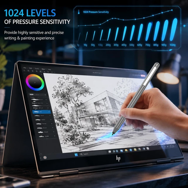 Alt view image 3 of 7 - MPP 1.51 Pen for Surface Pro 11/10/X/9/8 300Day Battery Life Palm Rejection | Digital Pen for Surface, Surface Laptop/Book/Go/Studio, Kobo, 1024 Pressure Precise Drawing & Note-Taking Two Side Buttons