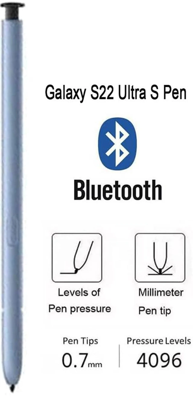 Alt view image 3 of 7 - for Galaxy S22 Ultra S Pen WithBluetooth Replacement for Samsung Galaxy S22 Ultra 5G Touch Stylus Pen, S22 S Pen Replacement + Tips/Nibs (Burgundy) (Blue)