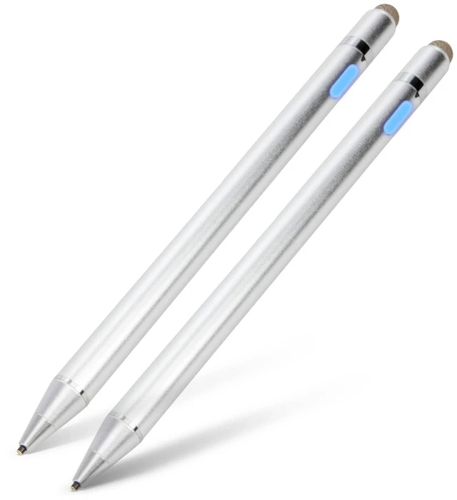 Main image of BoxWave Stylus Pen Compatible with iPad Pro 10.5 (2017) - AccuPoint Active Stylus (2-Pack), Electronic Stylus with Ultra Fine Tip - Metallic Silver