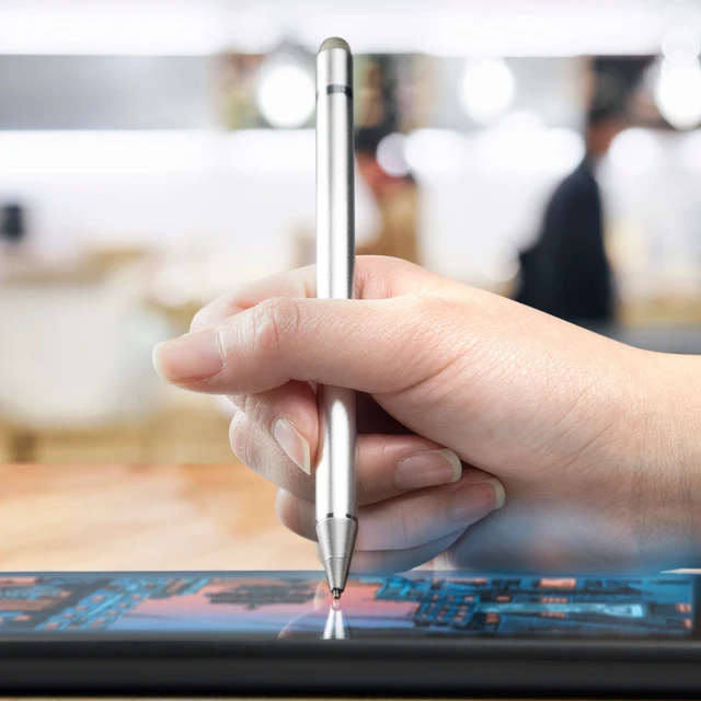 Alt view image 5 of 7 - BoxWave Stylus Pen Compatible with iPad Pro 10.5 (2017) - AccuPoint Active Stylus (2-Pack), Electronic Stylus with Ultra Fine Tip - Metallic Silver
