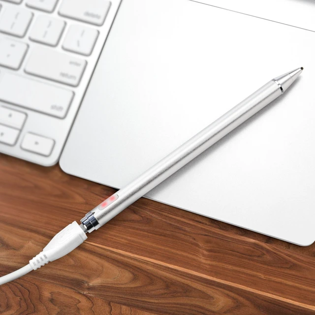 Alt view image 6 of 7 - BoxWave Stylus Pen Compatible with iPad Pro 10.5 (2017) - AccuPoint Active Stylus (2-Pack), Electronic Stylus with Ultra Fine Tip - Metallic Silver