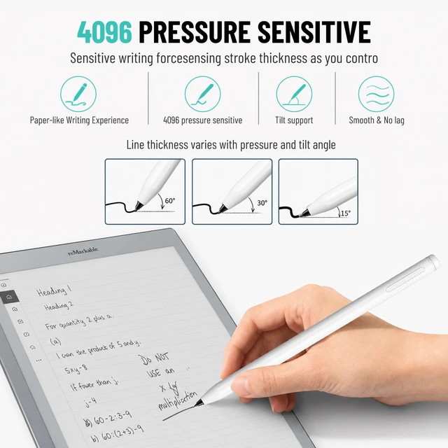 Alt view image 4 of 7 - EMR Stylus Pen with Eraser for Remarkable 2, Kindle Scribe, BOOX, Samsung Galaxy Note/Tab, Wacom EMR Tablets