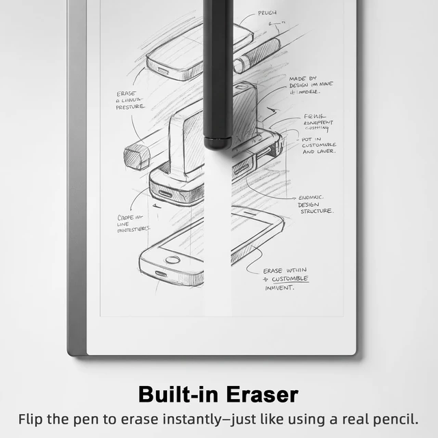 Alt view image 5 of 7 - ELZO Magnetic EMR Stylus Pen Compatible with Remarkable 2, 9 Tips | Digital Eraser & 9 Replacement Nibs, Battery-Free, 4096 Pressure Levels, Palm Rejection & Tilt Support for Smooth Writing