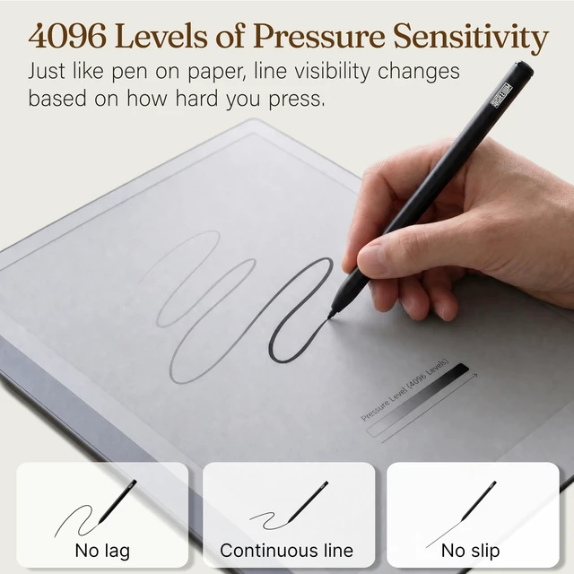 Alt view image 4 of 7 - PRO Stylus EMR Pen for Remarkable 2&1, for Kindle Scribe w/Digital Eraser | No Lag, No Slip, No Charge,4096 Pressure Level, Tilt Support & Palm Rejection, Compatible with Remarkable1+2 & Kindle Scribe