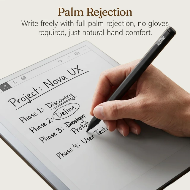 Alt view image 6 of 7 - PRO Stylus EMR Pen for Remarkable 2&1, for Kindle Scribe w/Digital Eraser | No Lag, No Slip, No Charge,4096 Pressure Level, Tilt Support & Palm Rejection, Compatible with Remarkable1+2 & Kindle Scribe