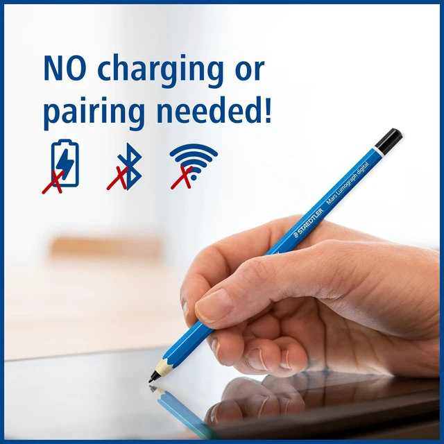 Alt view image 2 of 7 - STAEDTLER Lumograph Digital Stylus Pen for Touchscreens: No Charging or Batteries, Real Pencil Feel & Grip, Works with Samsung Galaxy Tab, Kindle Scribe, Remarkable 2 & More, with 5 Replacement Nibs