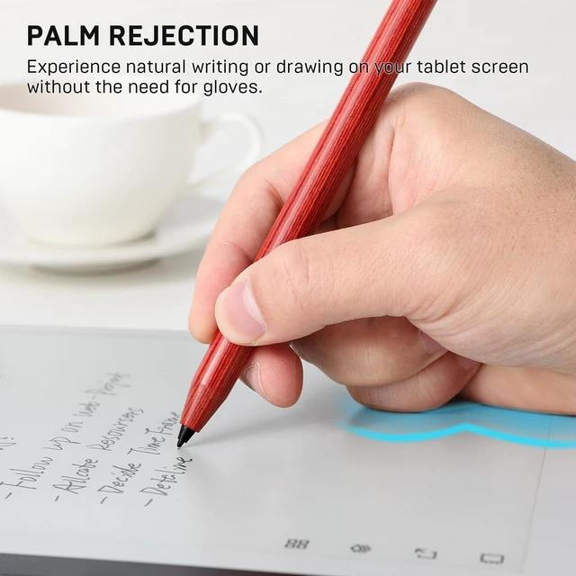 Alt view image 6 of 7 - Wooden Replacement for Kindle Scribe Pen with Eraser, EMR Stylus for Remarkable 2 Pen Replacement with Eraser, 4096 Pressure Levels, Tilt Support, Palm Rejectionwith 3 Pen Tips