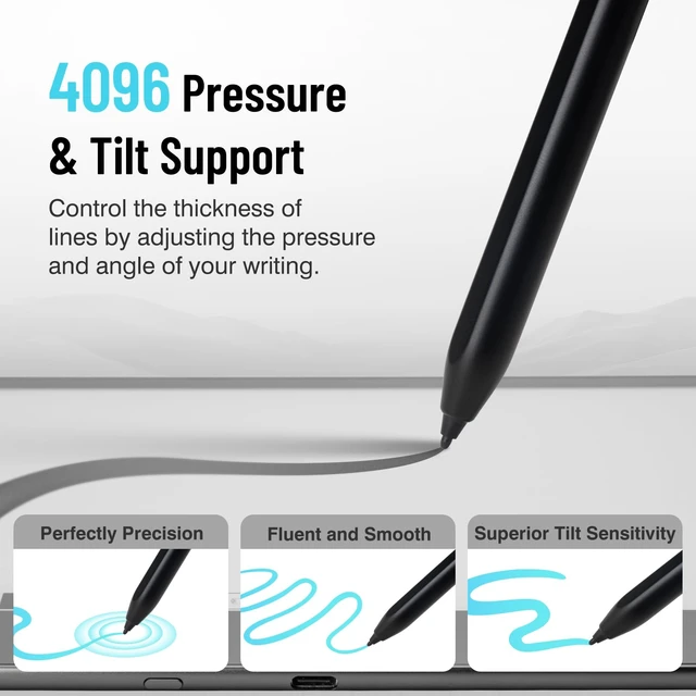 Alt view image 5 of 7 - Magnetic Stylus for Kindle Scribe Pen with Eraser, Replacement for Remarkable 2 Pen with Eraser, EMR Pen for Kindle Scribe Stylus, 4096 Pressure Sensitivity,Palm Rejection,Tilt Support with 5 Pen Tips