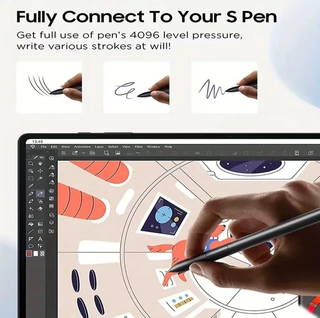 Alt view image 5 of 7 - for Samsung Galaxy Tab S7 S7+SM-T970 T870 Stylus s Pen Replacement Stylus Suitable for Galaxy Tab S8 S8+S8 Ultra SM-X700X800 X900, Supports Bluetooth 5 Pen Tips and Clips (Golg)