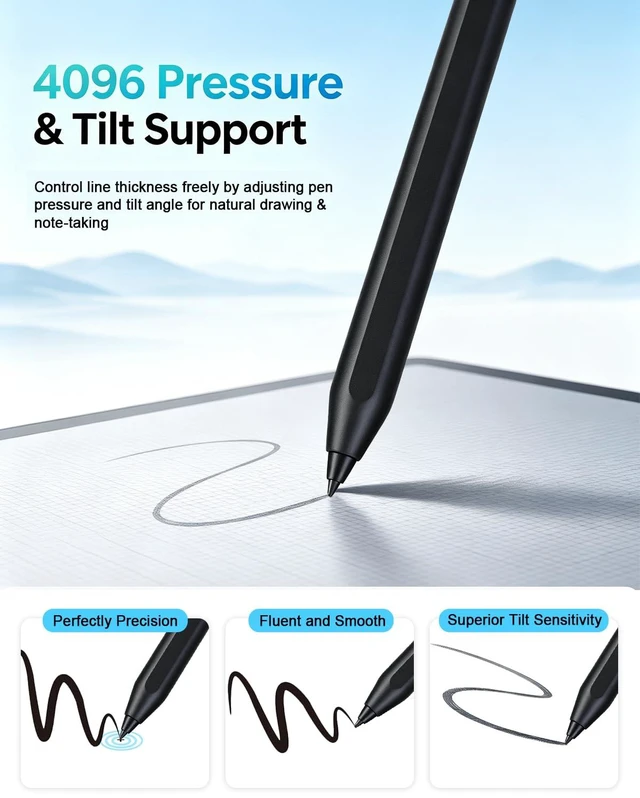 Alt view image 3 of 7 - No-Charge Magnetic EMR Stylus Pen for Remarkable 2 with Eraser, 5 Tips | 4096 Pressure, Tilt & Palm Rejection, Precision Digital Stylus Compatible with Remarkable 1/2, Kindle Scribe, Samsung, BOOX