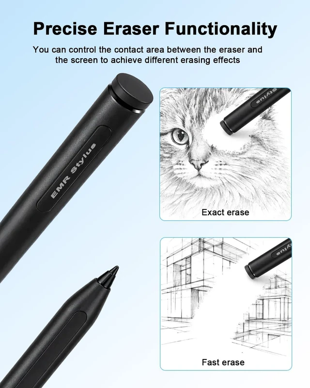 Alt view image 4 of 7 - No-Charge Magnetic EMR Stylus Pen for Remarkable 2 with Eraser, 5 Tips | 4096 Pressure, Tilt & Palm Rejection, Precision Digital Stylus Compatible with Remarkable 1/2, Kindle Scribe, Samsung, BOOX