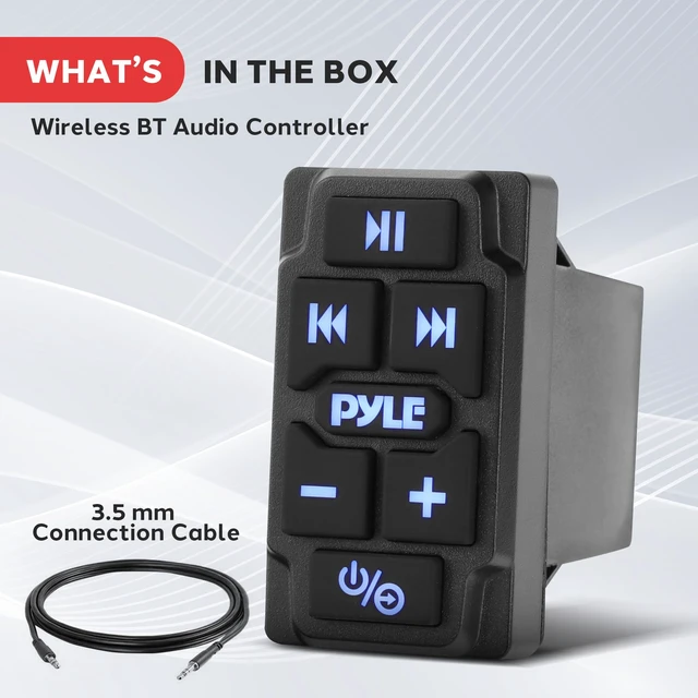 Alt view image 7 of 7 - Pyle Rocker Switch Wireless BT Audio Controller, Waterproof Rated Marine Receiver Remote Control for Car, Truck, Boat, 4x4, PowerSport Vehicles, Connect and Stream Audio from External Devices