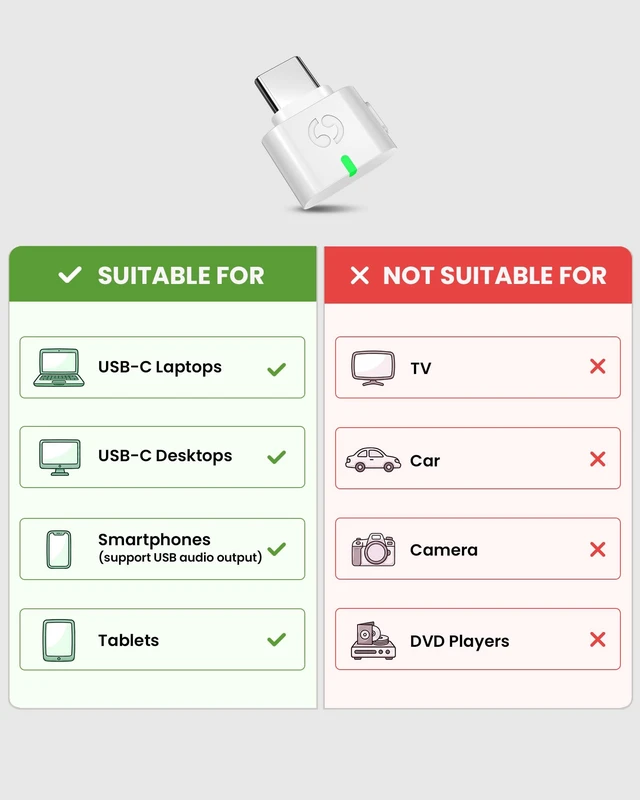 Alt view image 5 of 7 - Avantalk C82 LEA - LE Audio USB-C Bluetooth 5.4 Adapter Dongle, Low-Latency