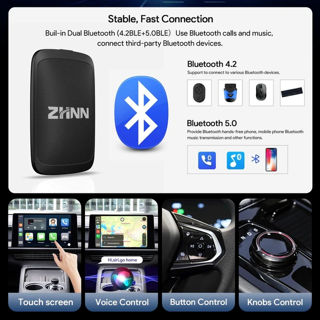 Alt view image 7 of 7 - ZHNN Carplay AI Box, Wireless Carplay Android Auto AI Box Smart AI Box 2+16G AI Box for OEM Wired Carplay, WiFi Version